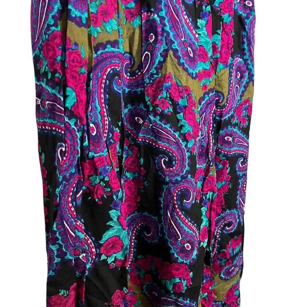 Random USA Made Vintage NWT Midi Pleated Paisley Purple Whimsigoth Skirt sz 10